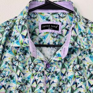 Jared Lang Men's 2XL Button Up Shirt Abstract Print Long‎ Sleeve Casual